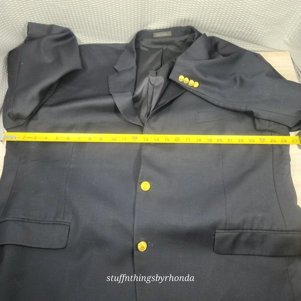 Lauren Ralph Lauren Men's Classic Navy With Gold‎ Buttons 100% Wool Blazer 50R